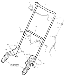 Handle Assembly Diagram and Parts List for 622594X16NA-ST0522 2006 Briggs and Stratton Snow Blower